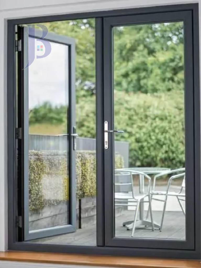 upvc glass door gray and sitting chairs