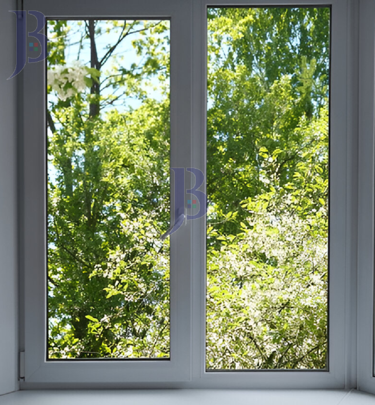 upvc glass door and green trees