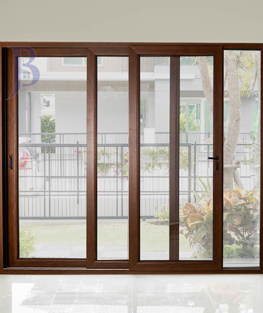 upvc sliding door with plants